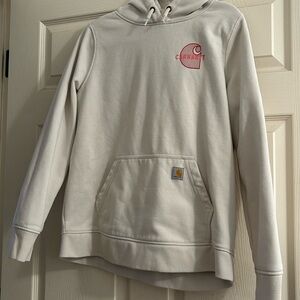 Carhartt white and pink rain defender hoodie